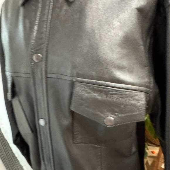Black Leather Button-Up‎ Shirt Hot Leathers biker - Picture 2 of 7